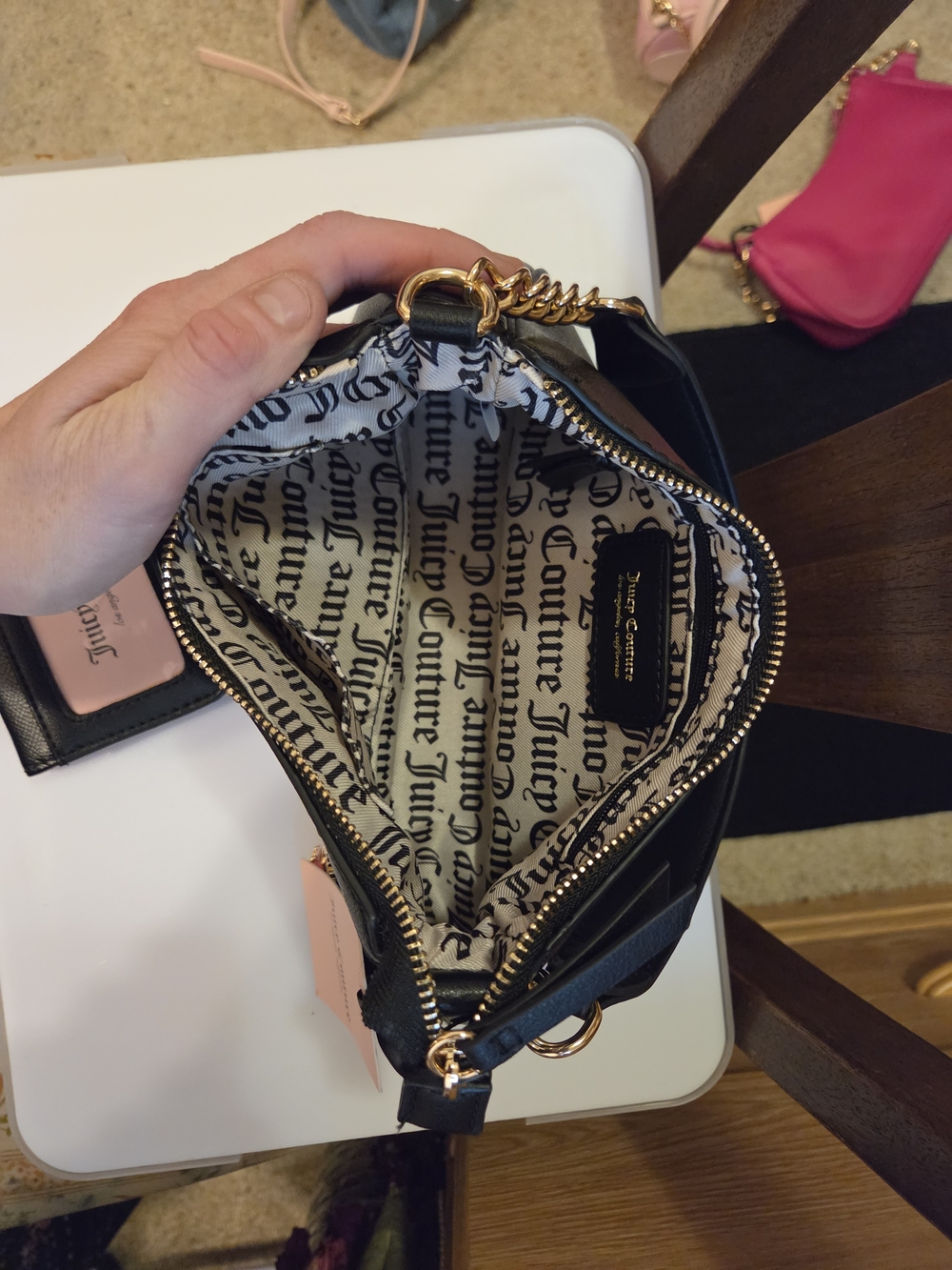 Juicy Couture Black Embellished Shoulder Bag with Gold Hardware - Picture 3 of 4